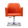 Manhattan Comfort Pelo Adjustable Height Swivel Accent Chair in Orange and Polished Chrome (Set of 2) 2-AC030-OR